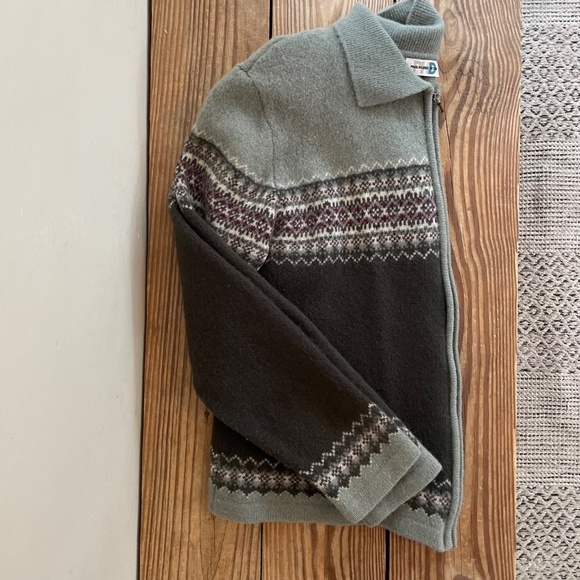 Paul Harris Design | Vintage 100% Lambs Wool Fair Isle Zip Cardigan Sweater M - Picture 15 of 16